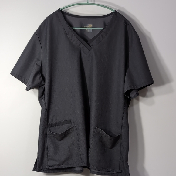 Matix | Pro Dark Gray Short Sleeve V-Neck Scrubs With Pockets Size XXL - Picture 1 of 7
